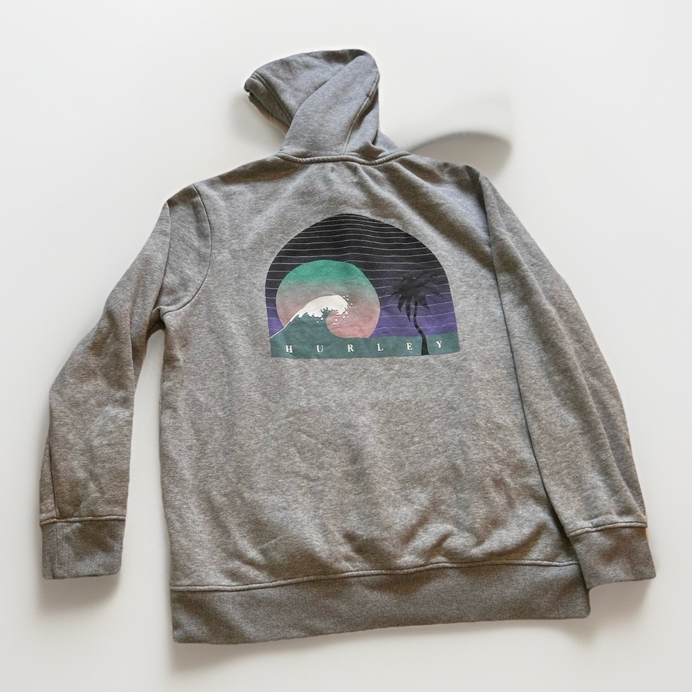 3/$25 SALE! Hurley Surfing Gray Hooded Sweatshirt Men's Large